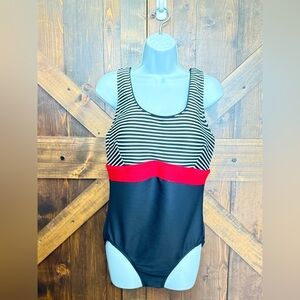 Lands’ End One Piece Swimsuit Underwire Built-In Bra Textured NWOT Women’s 14W